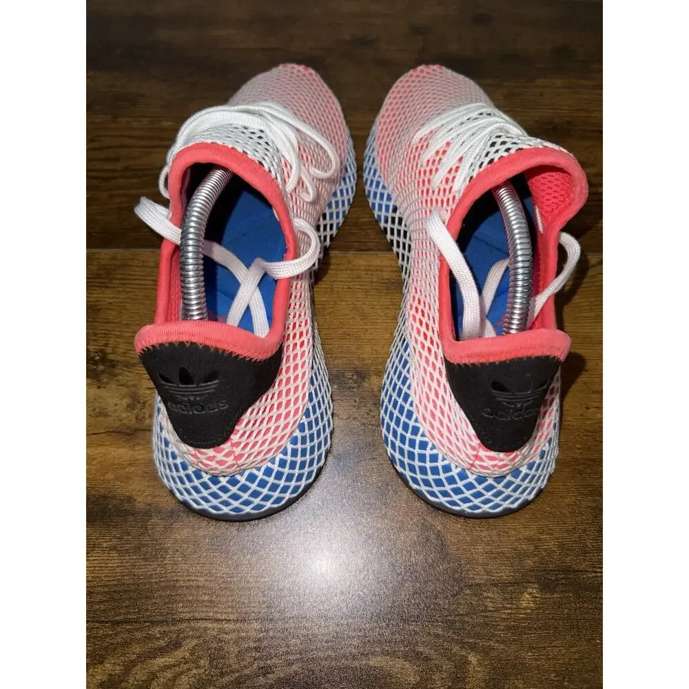 Adidas Mens Deerupt Runner Solar Red Bluebird Mens 10.5 Great Condition CR2625